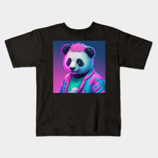 Vapor Wave Panda Kids T-Shirt